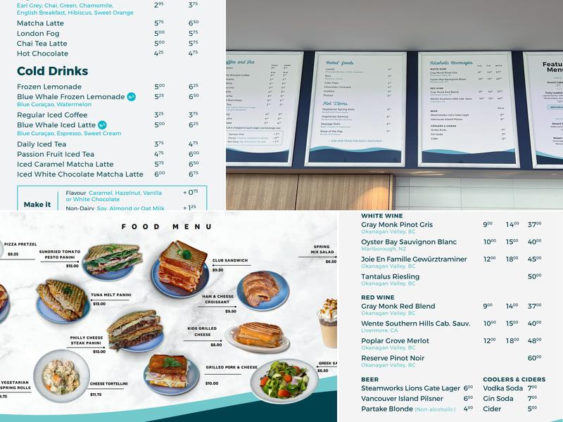 Flying Whale Waterfront Cafe Menu