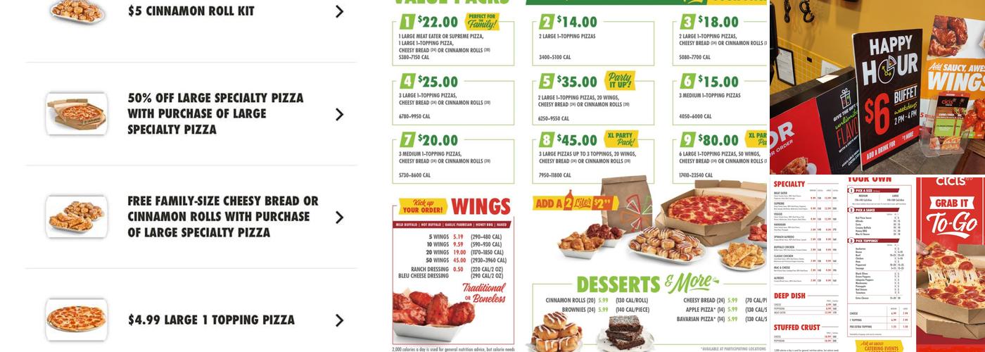 Cicis Menu