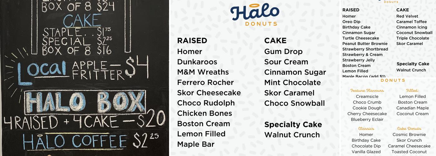 Halo Donuts Menu
