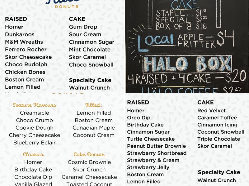 Halo Donuts Menu
