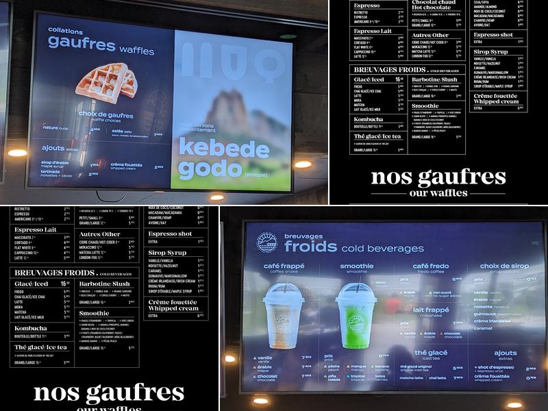 Brûlerie du Quai and Chaleur B Chocolat Menu