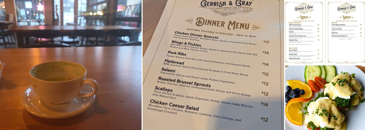 GERRISH & GRAY CAFE Menu