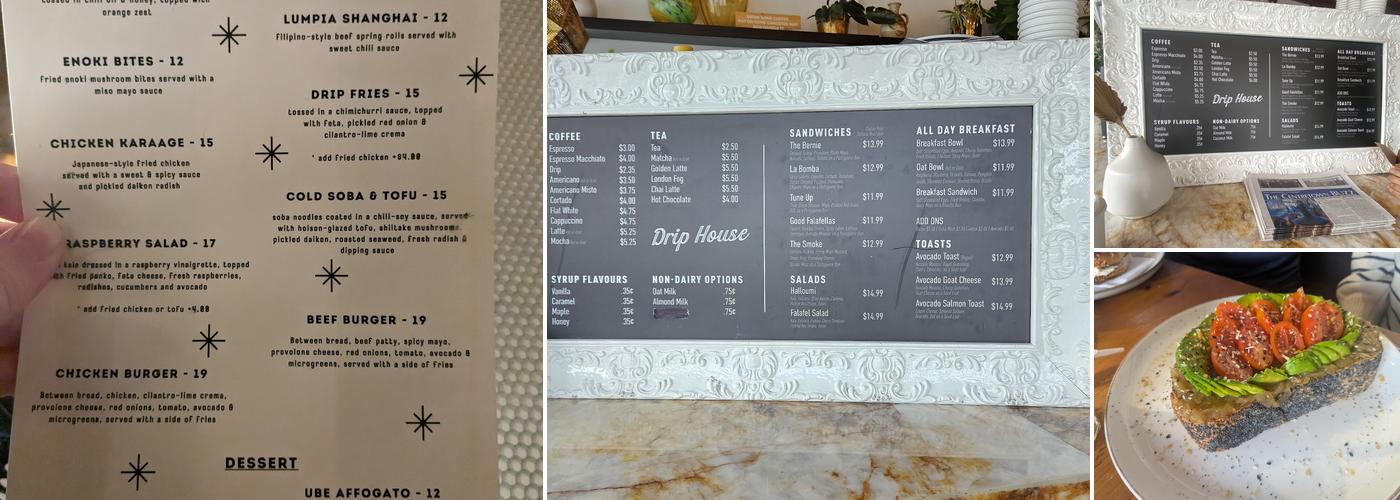 Drip House Menu