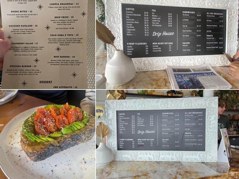 Drip House Menu