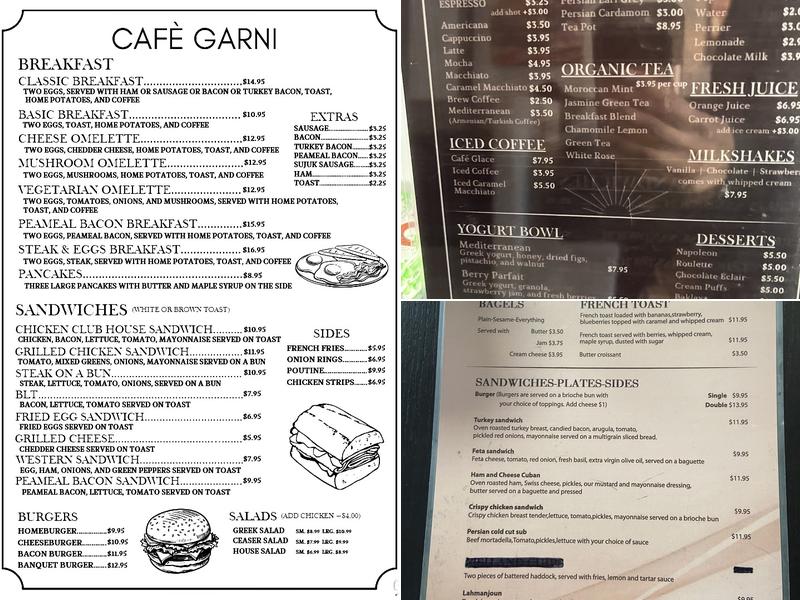 Cafe Garni Menu