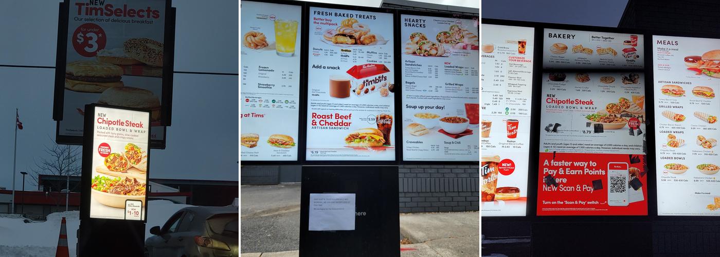 Tim Hortons Menu