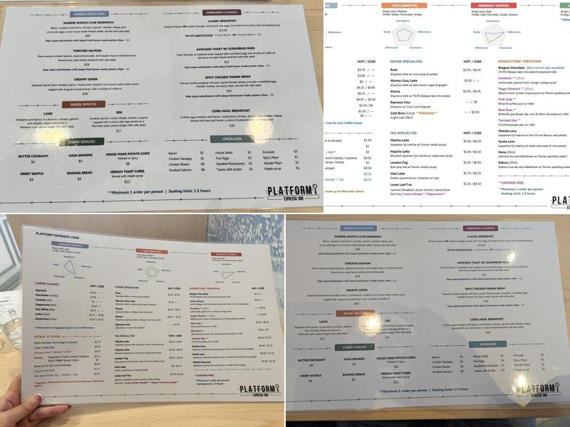 Platform Espresso Bar Menu
