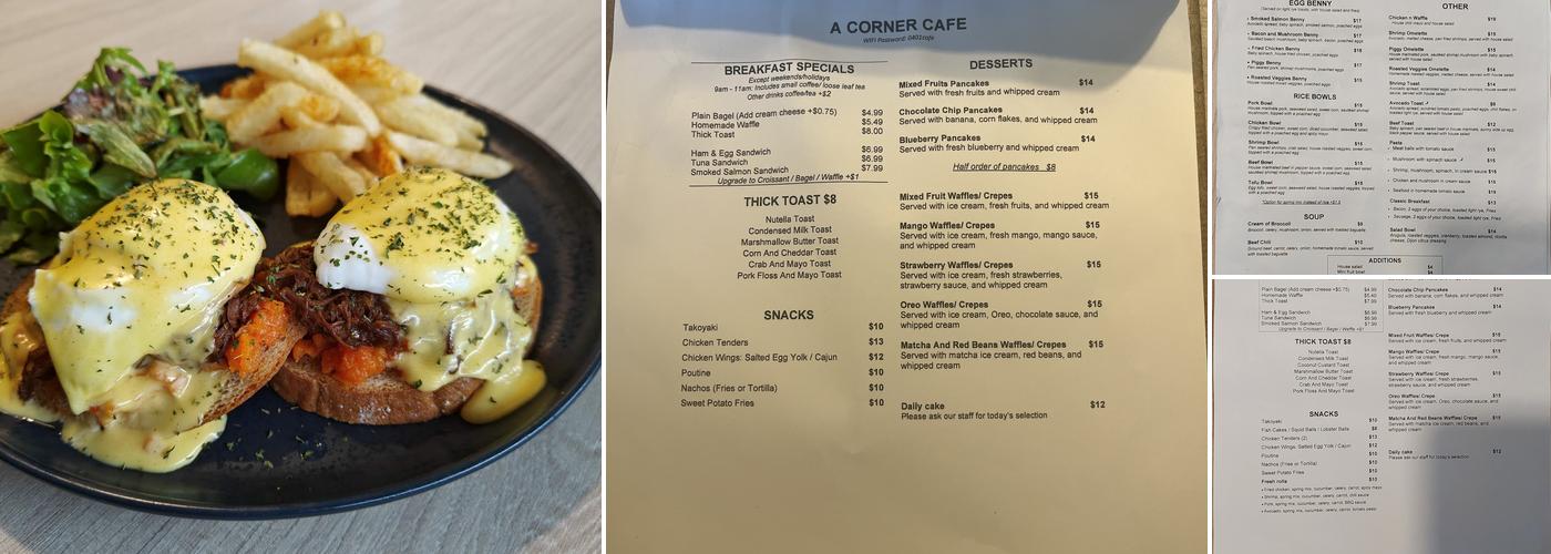 A Corner Cafe Menu