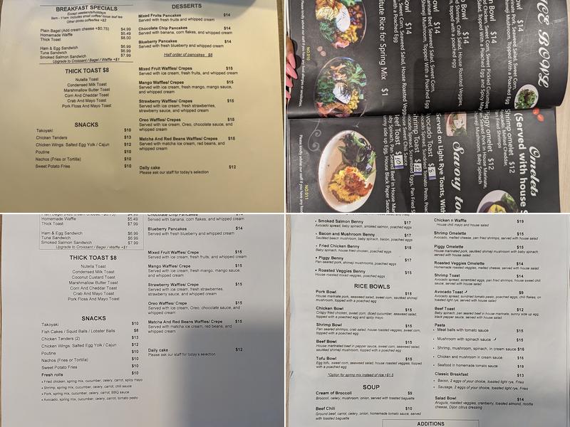 A Corner Cafe Menu