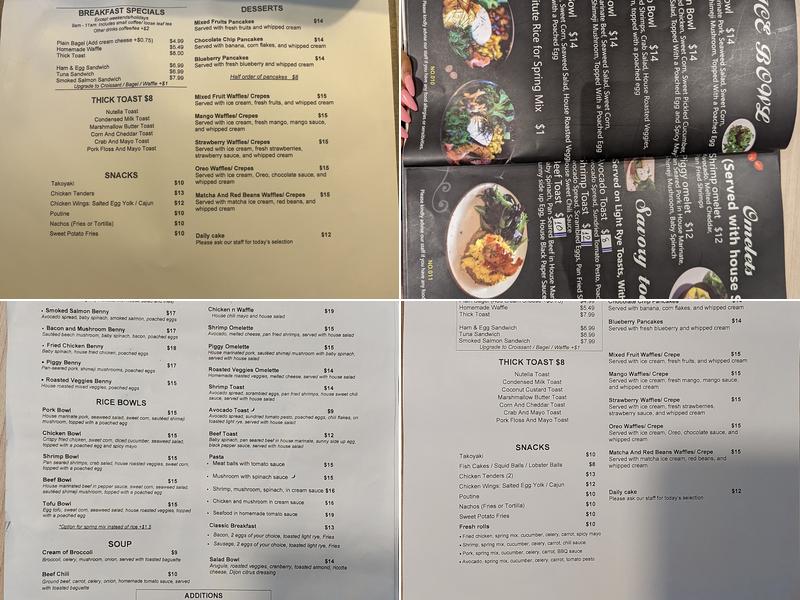 A Corner Cafe Menu