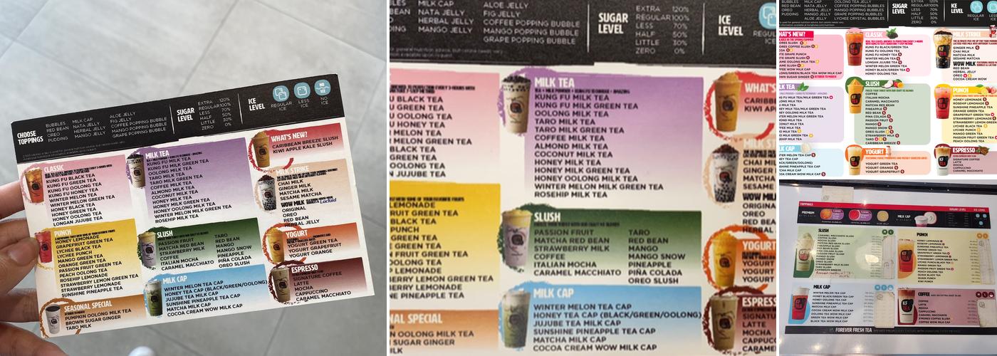KF Tea Menu
