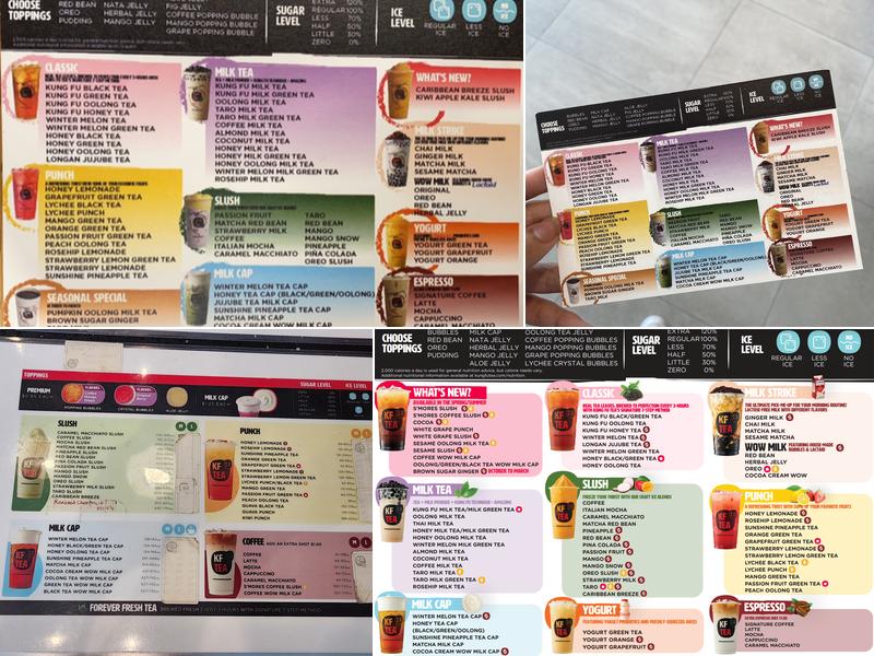 KF Tea Menu