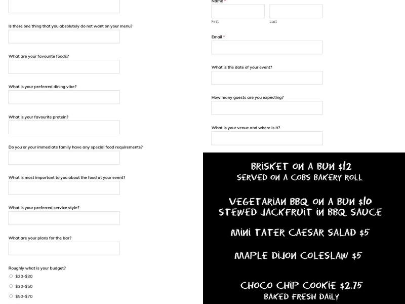 The Garage Guy BBQ Menu