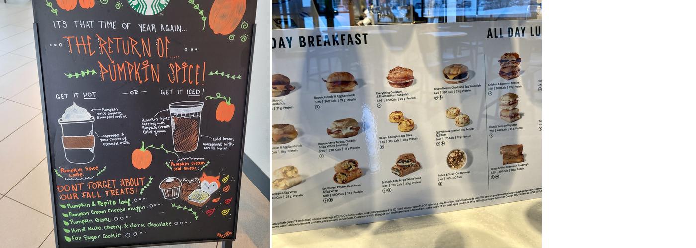 Starbucks Menu