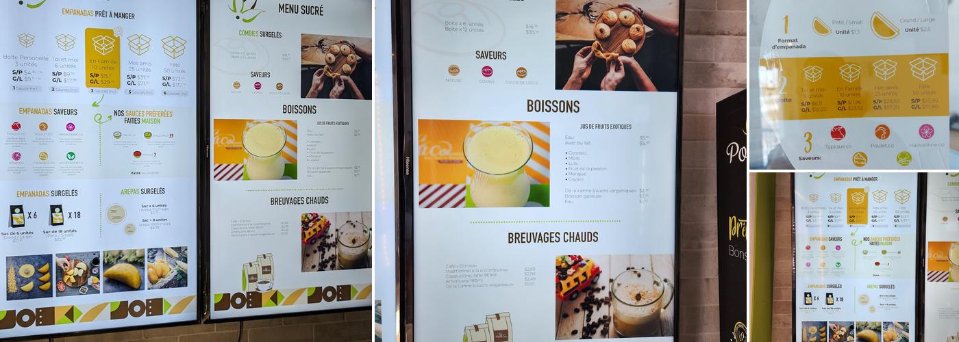 Point Colombie Menu