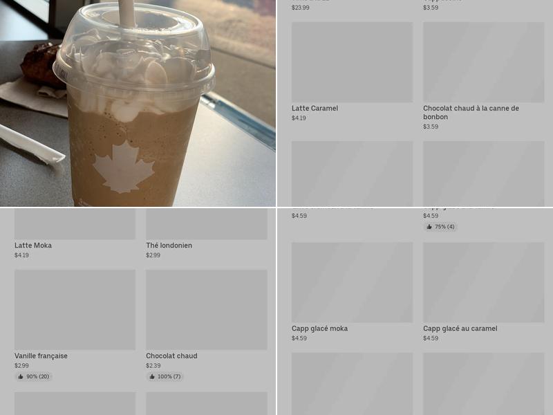 Tim Hortons Menu