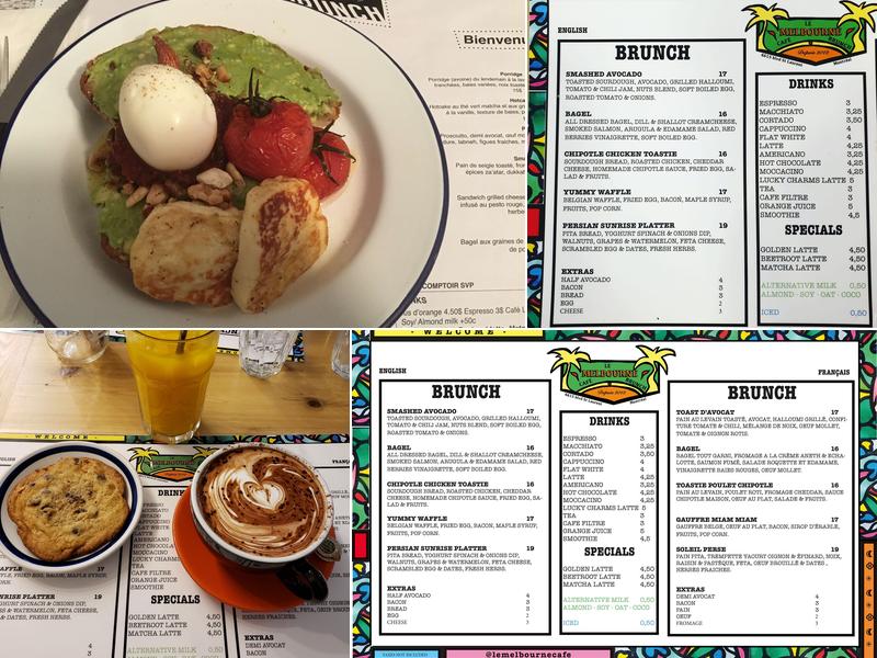 Café Melbourne Menu