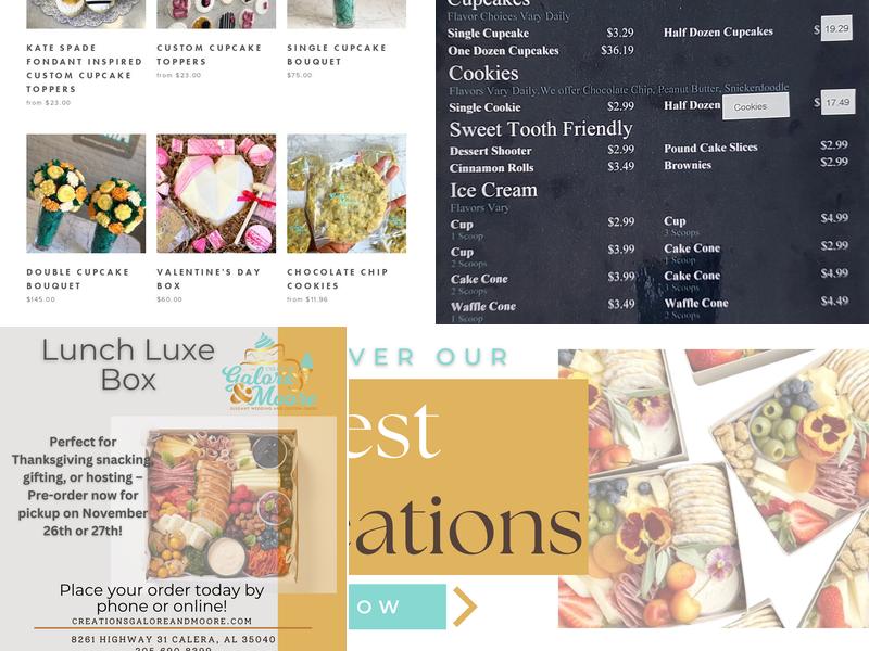 Creations Galore and Moore Menu