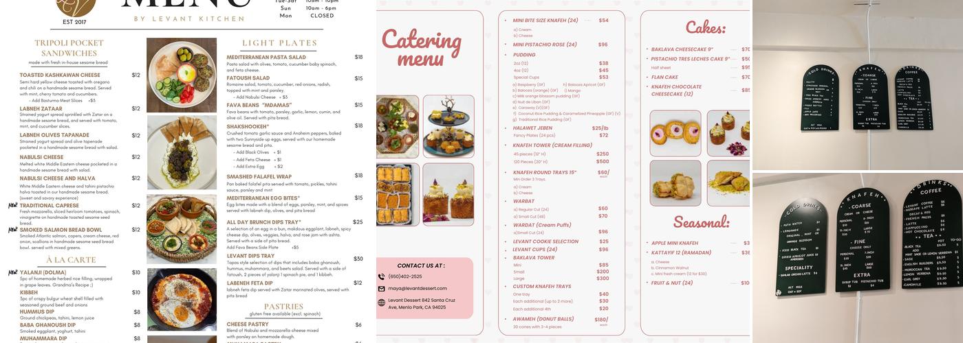 LeVant dessert Menu