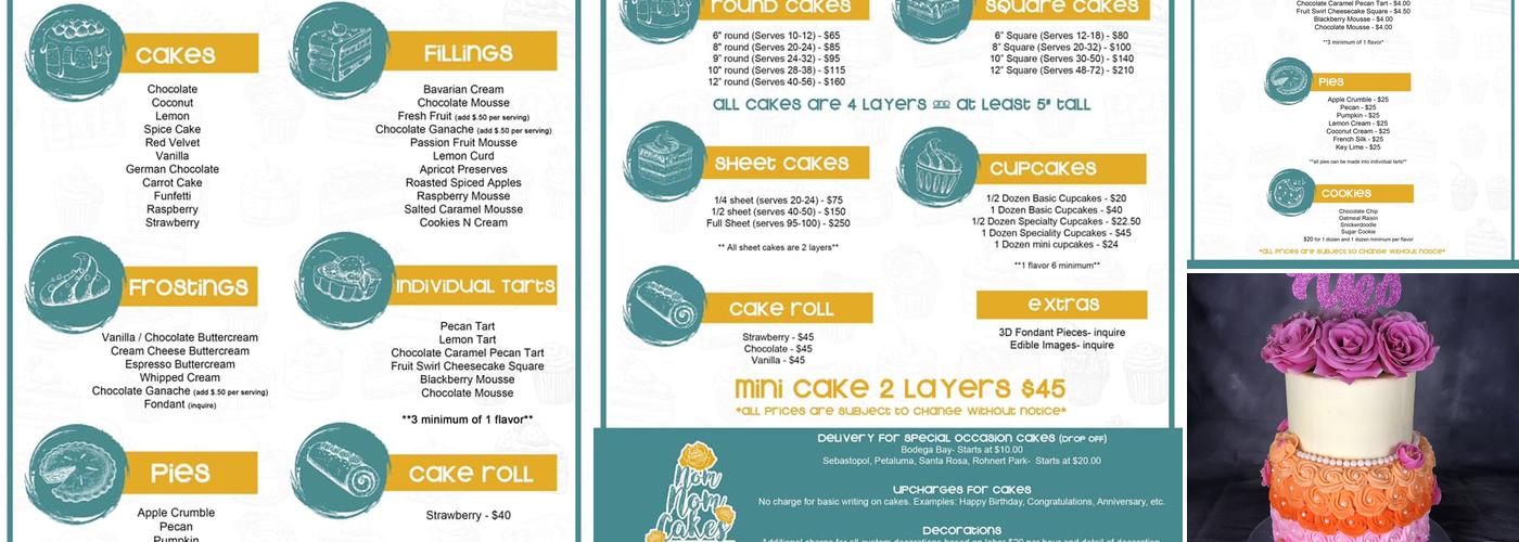 Nom Nom Cakes Menu