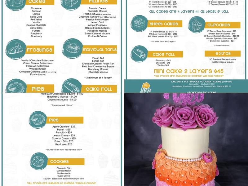 Nom Nom Cakes Menu