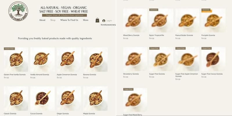 Your Granola Garden Menu