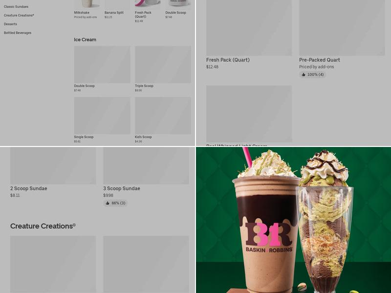 Baskin-Robbins Menu
