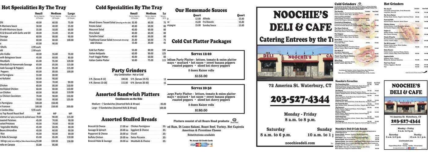 Noochie's Deli and Cafe' Menu