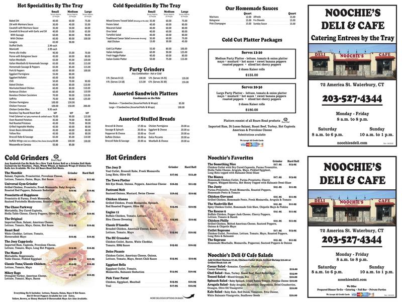 Noochie's Deli and Cafe' Menu