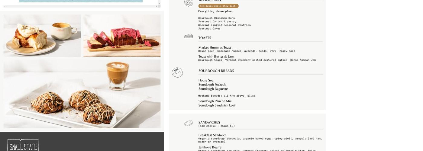 Small State Provisions Menu