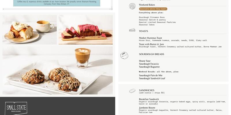 Small State Provisions Menu