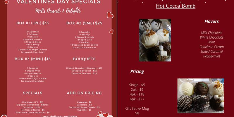 Mel's Desserts and Delights Menu