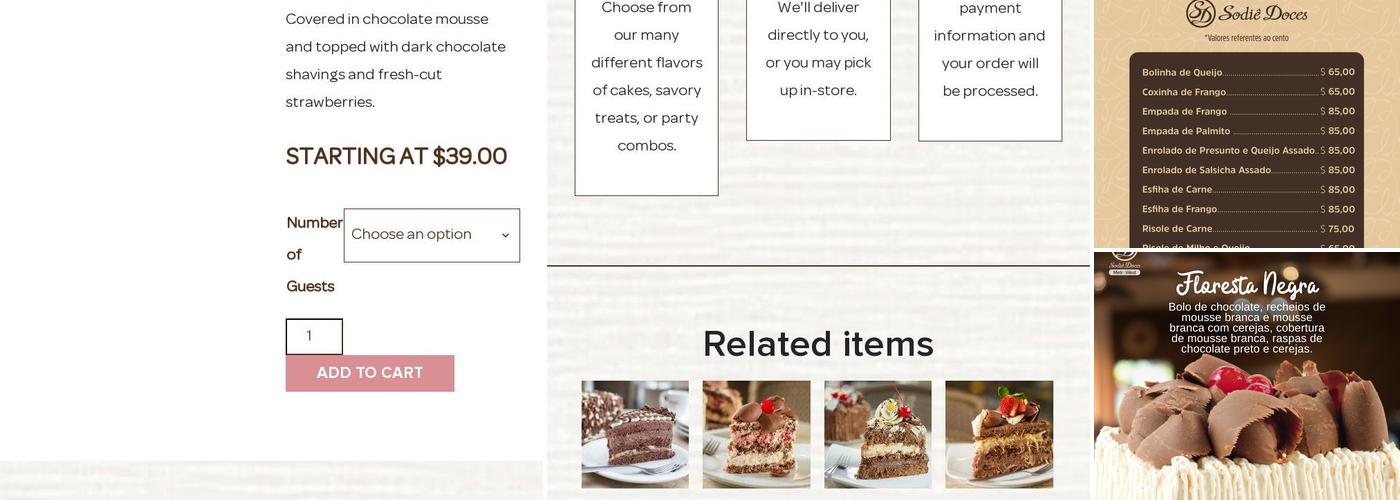 Sodiê Doces MetroWest Menu