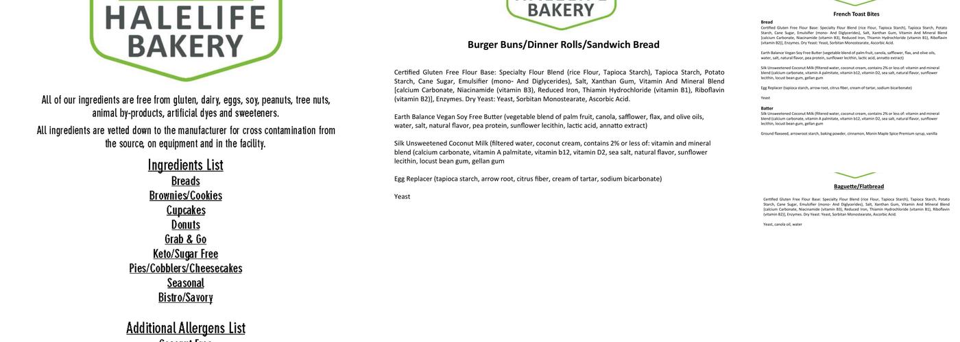 HaleLife Bistro Menu