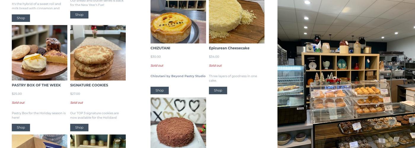 Beyond Pastry Studio Menu