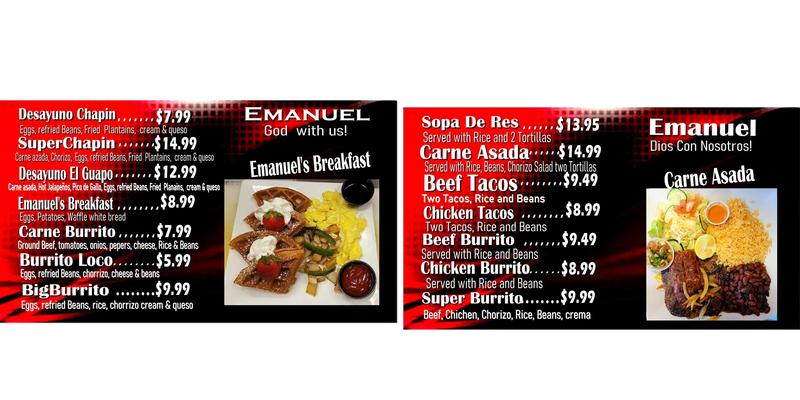 Panaderia Emmanuel Menu