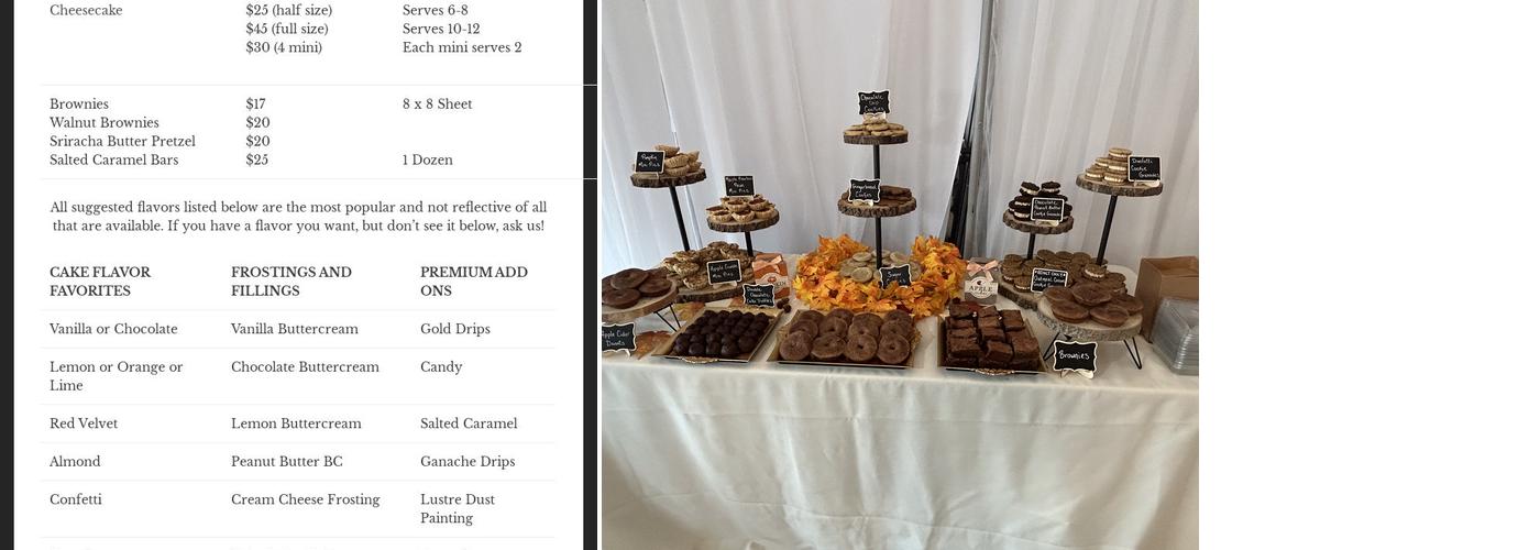 Dunn From Scratch Bakery Menu