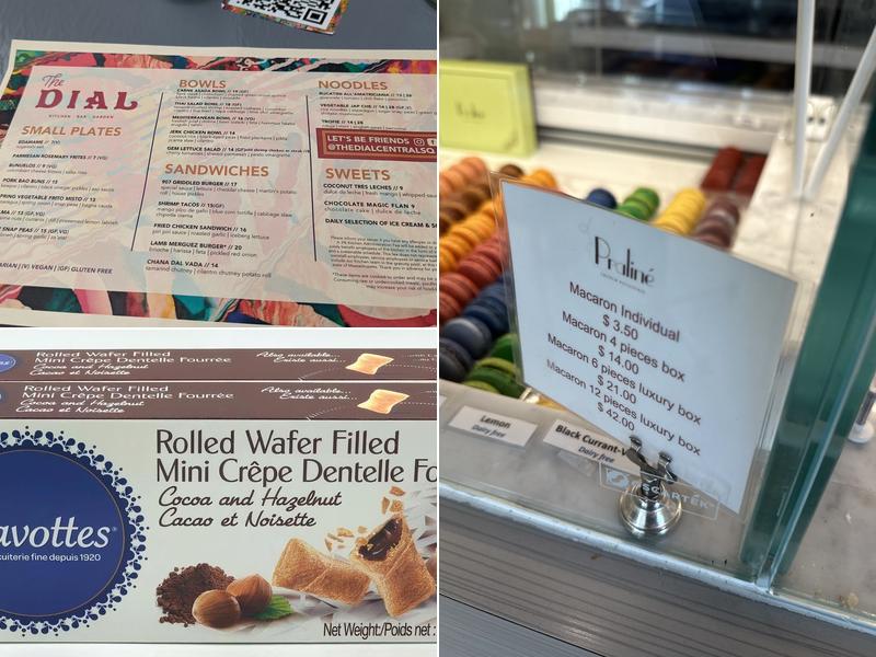 Praliné French Patisserie Menu