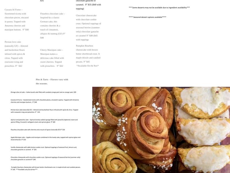 Starfire Bakery & Roastery Menu