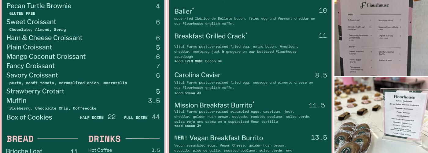 Flourhouse Bakery & Sandwiches Menu