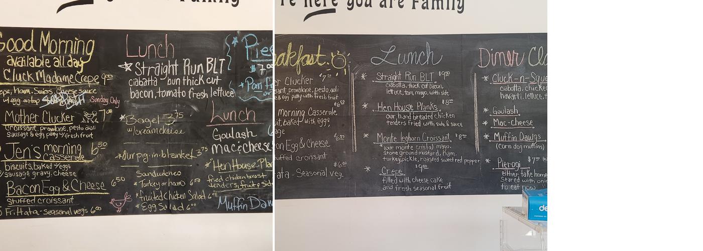 Chicken Scratch Farm & Bakery Menu