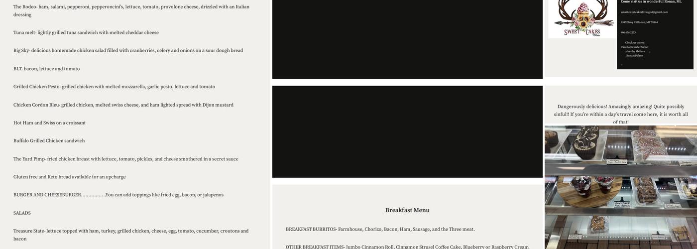 Sweet Cakes by Melissa Menu