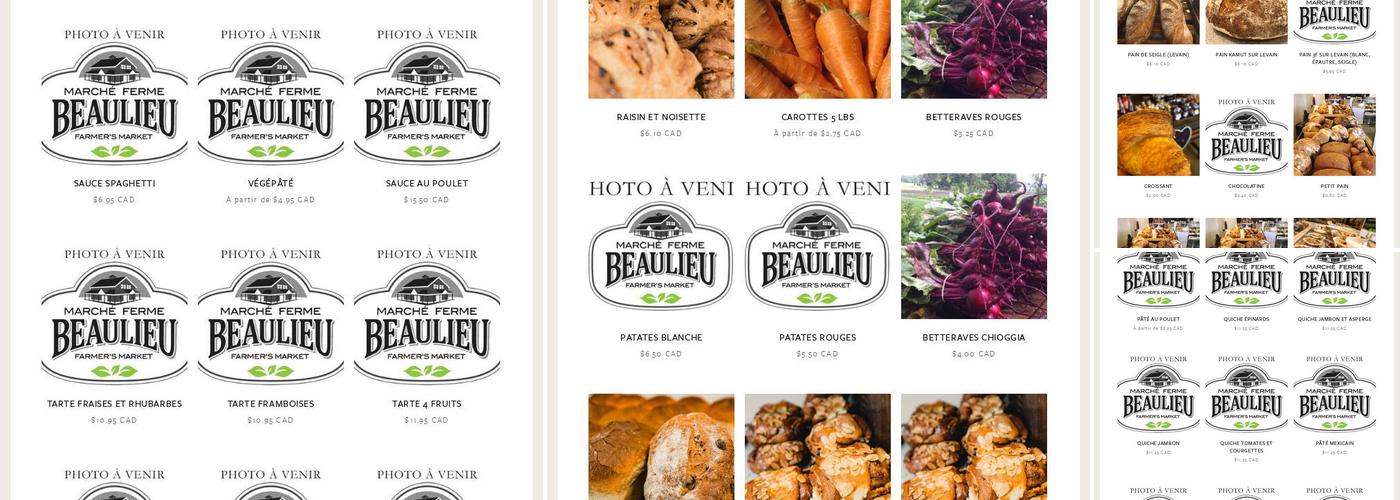 Marché Ferme Beaulieu Menu
