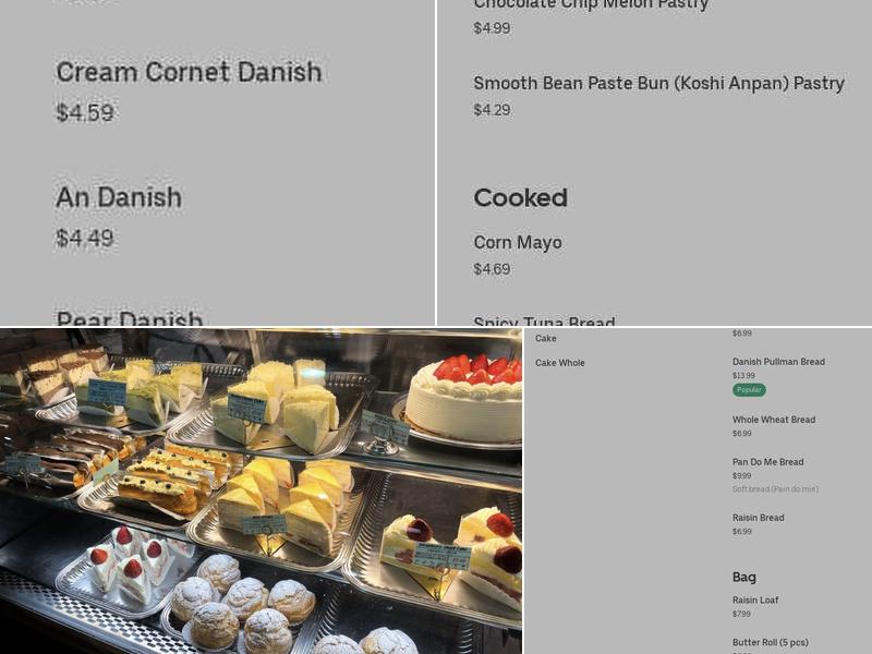 Pullman Bakery & Shige Pan Menu