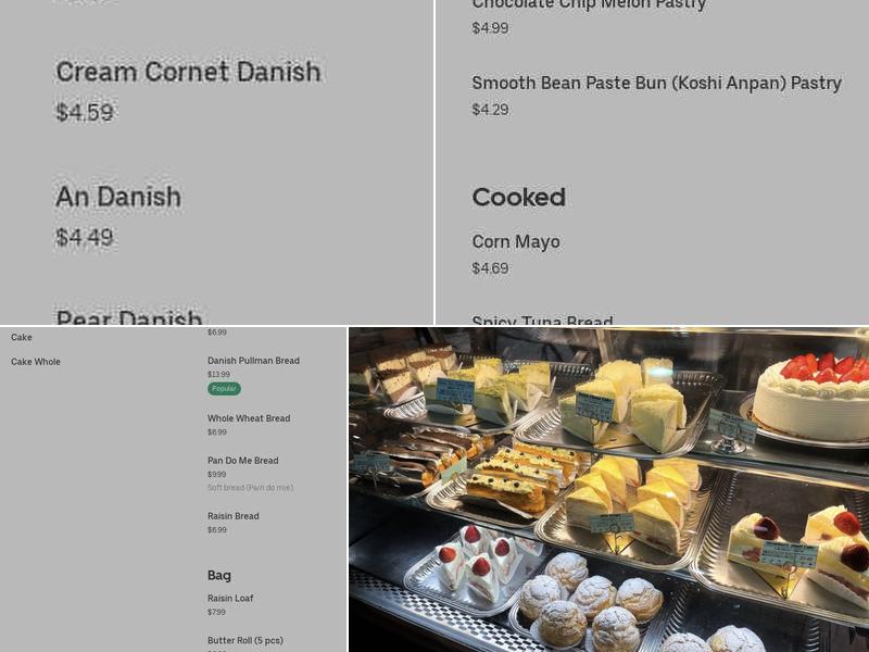 Pullman Bakery & Shige Pan Menu