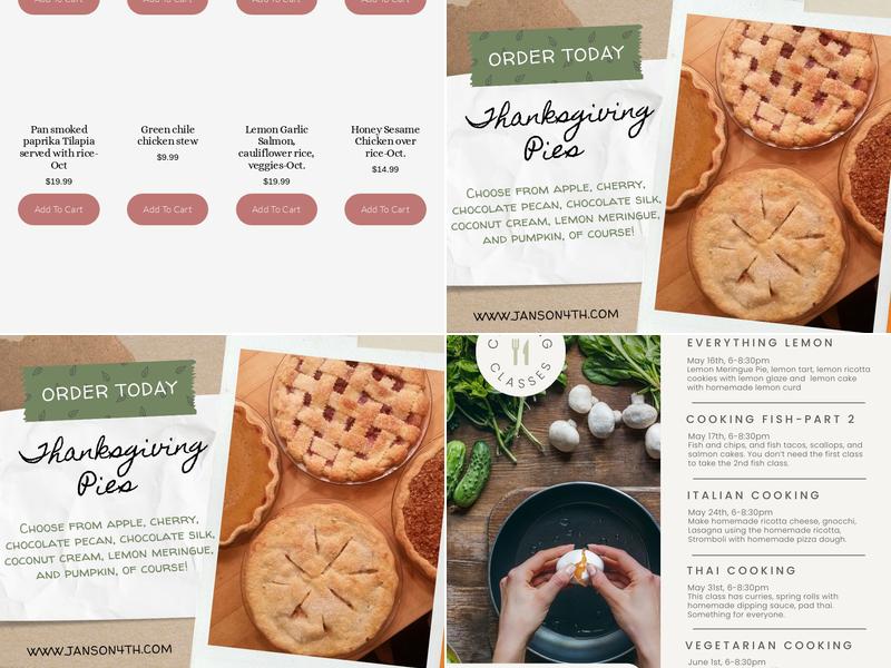 Jan Can Cook 4 You Menu