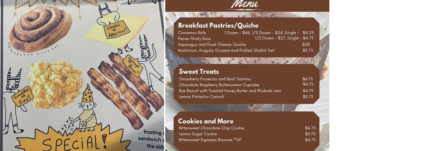 Plenty the Bakery Menu