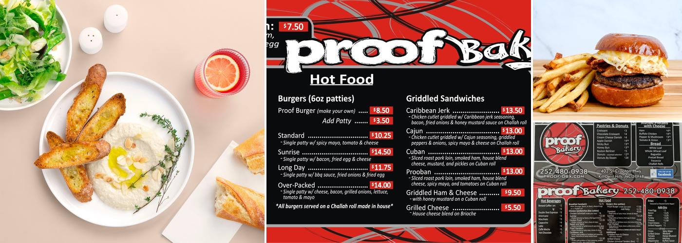 Proof Bakery Menu