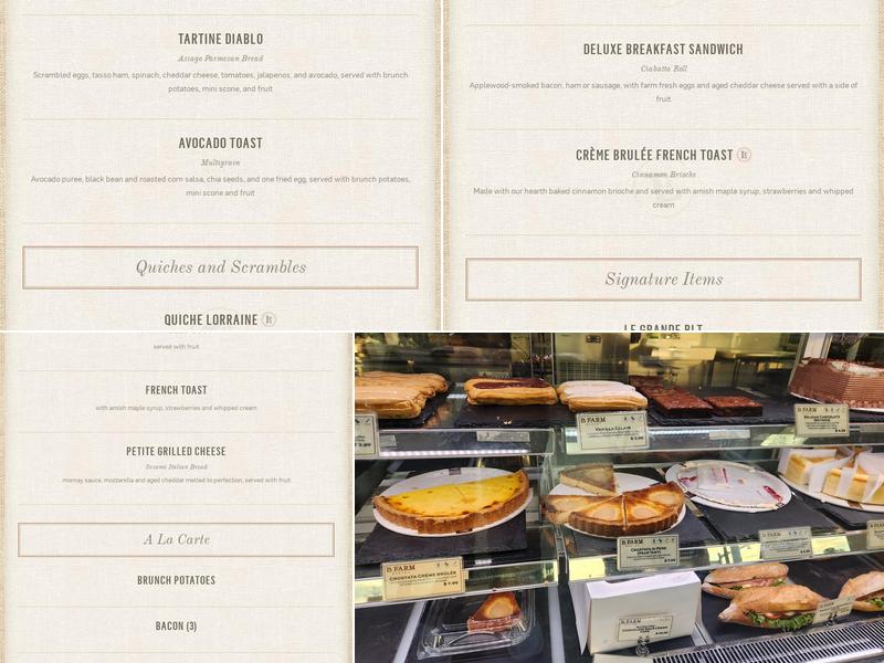 La Farm Bakery Menu