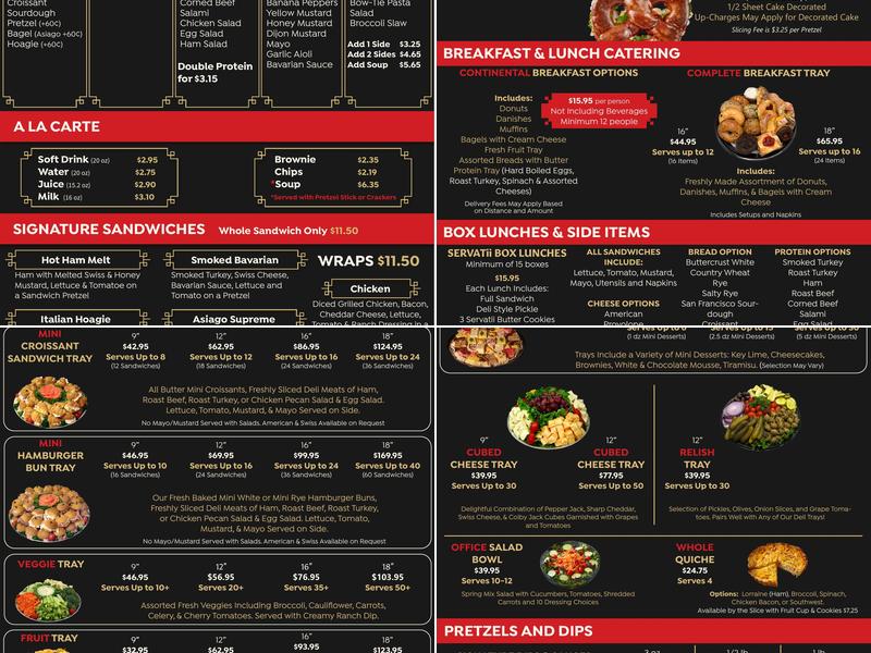 Servatii Maineville Menu